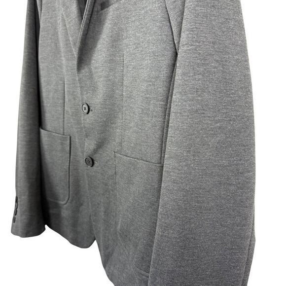 Kenneth Cole New York Mens Gray Ponte Thick Knit Blazer Suit Jacket Stretch 40 - Picture 9 of 16